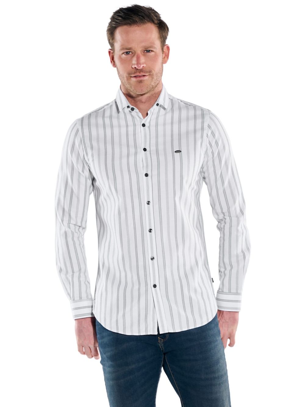 Herren Hemd gemustert , Hellgruen