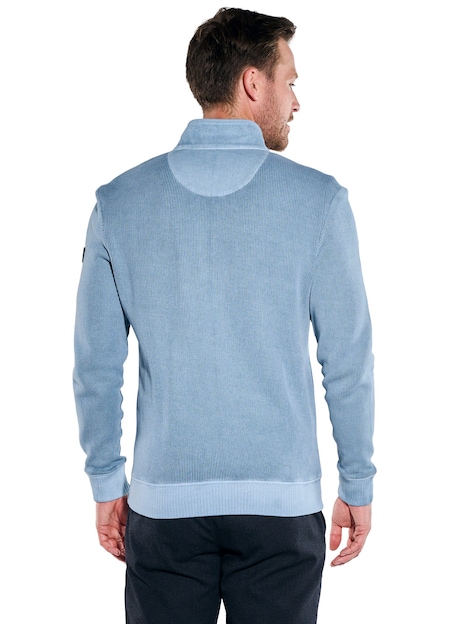 Herren Sweatjacke mit Taschen , Mittelblau