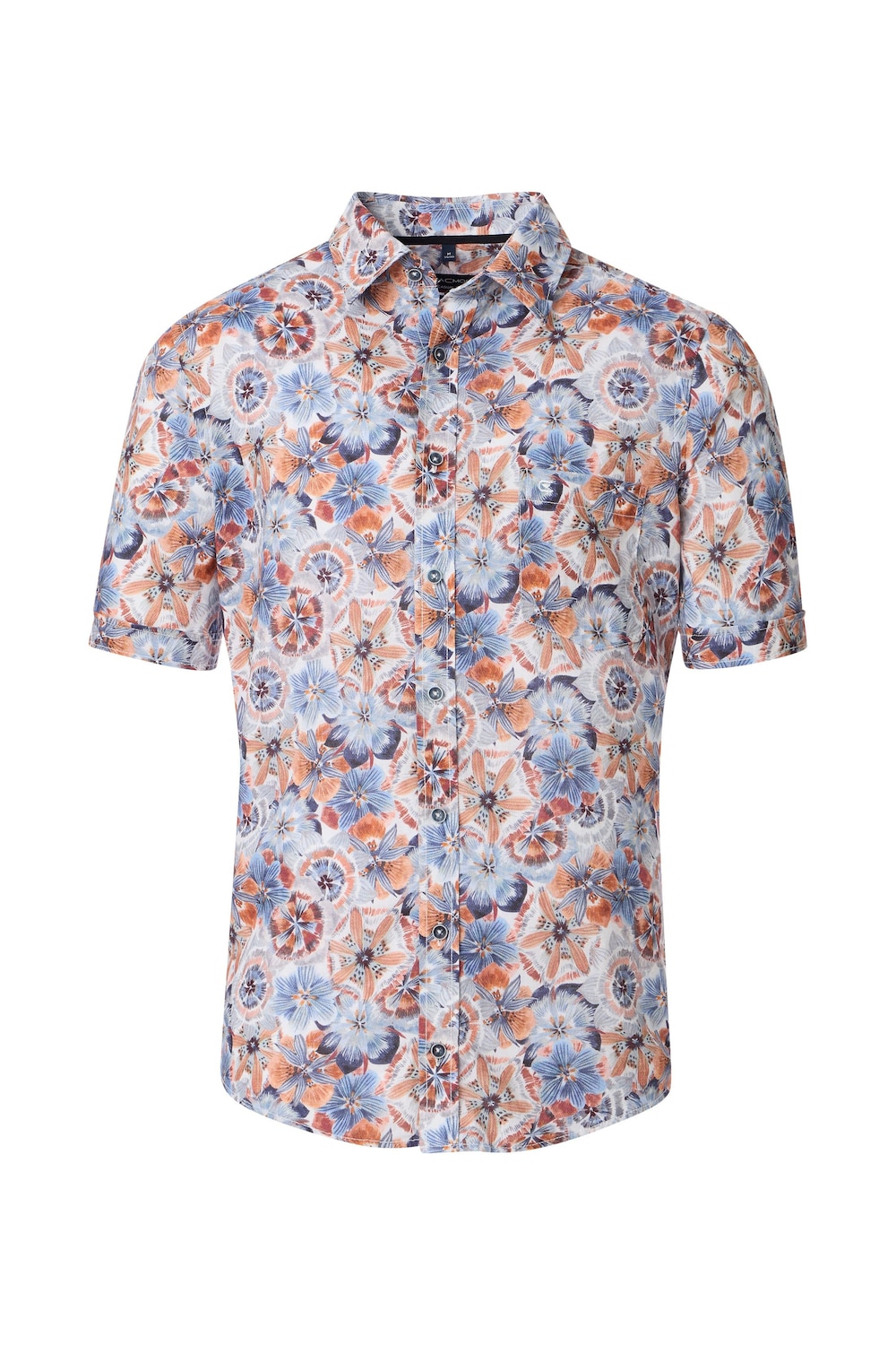 Leinenhemd Kurzarm Print Casual Fit