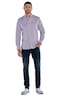 Herren Hemd langarm , Magenta