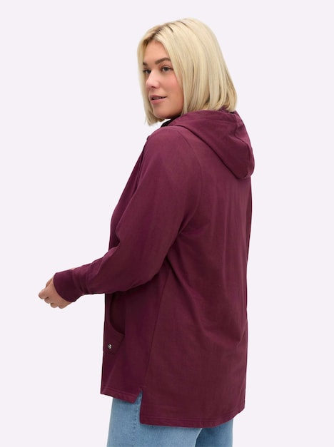 Sweatjacke Langarm Uni Mit Kapuze