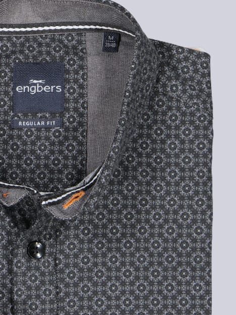 engbers Herren Hemd langarm , Schwarz