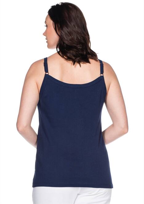 Spaghettitop Ärmellos Uni Ohne Kragen