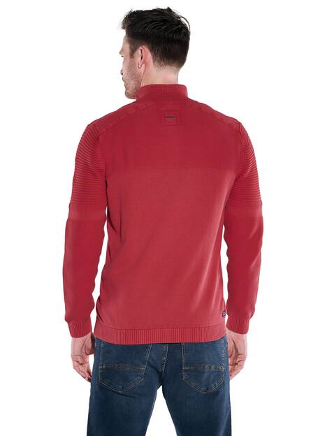 engbers Herren Pullover mit Troyerkragen , Feuerrot