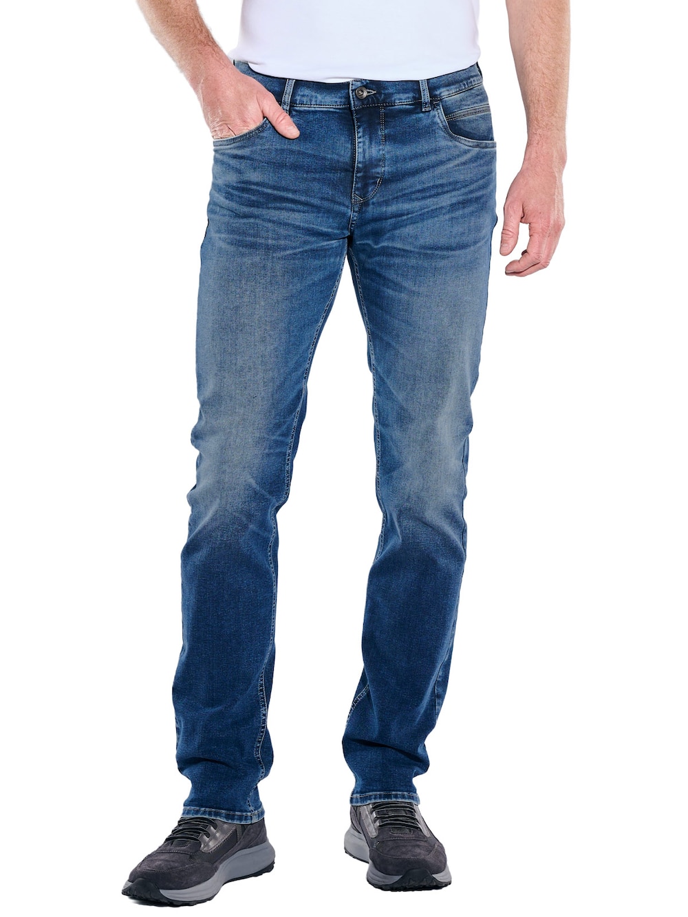Herren Jeans 5-Pocket Superstretch , Taubenblau