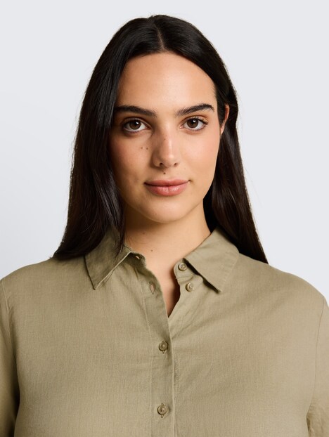 Loose Fit Bluse mit Leinenanteil