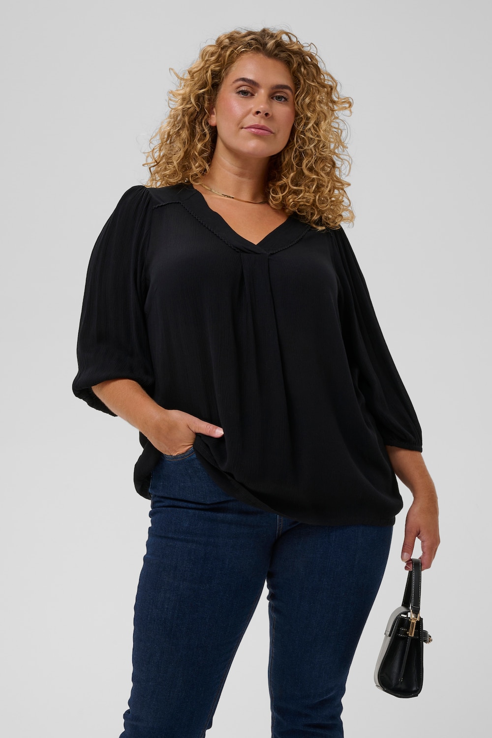 Langarm-Bluse Regular fit