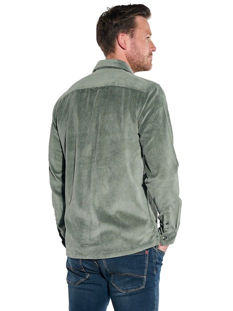 Herren Sportives Overshirt aus Cord , Dunkelgruen