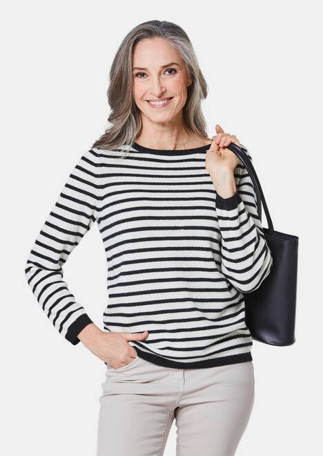 Pullover van kasjmier met boothals