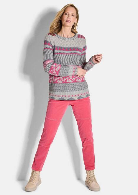 GOLDNER Trui Pullover met modieus Noors dessin