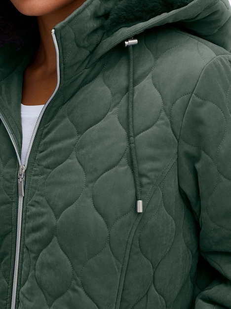 Steppjacke Blousonjacke mit Wellensteppung, warm wattiert Langarm Stehkragen