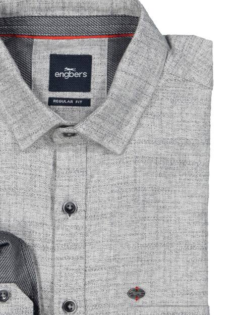 engbers Herren Langarm-Hemd uni , Silbergrau