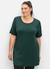 Longshirt Kurzarm Uni Rundhalskragen
