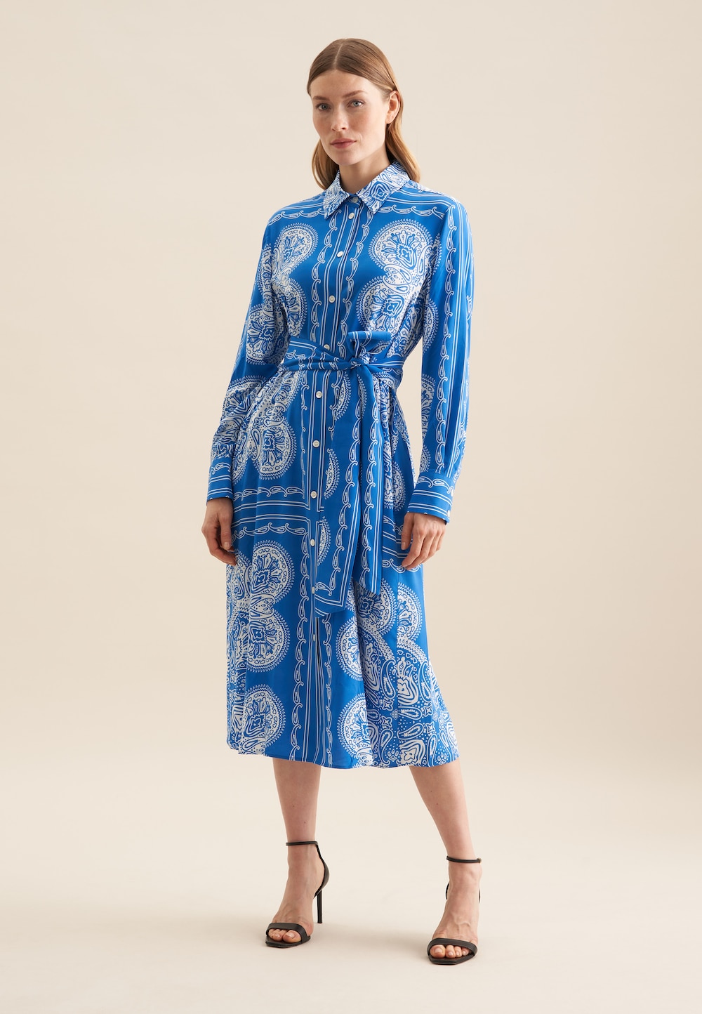 Damen Kleid - Tuchprint