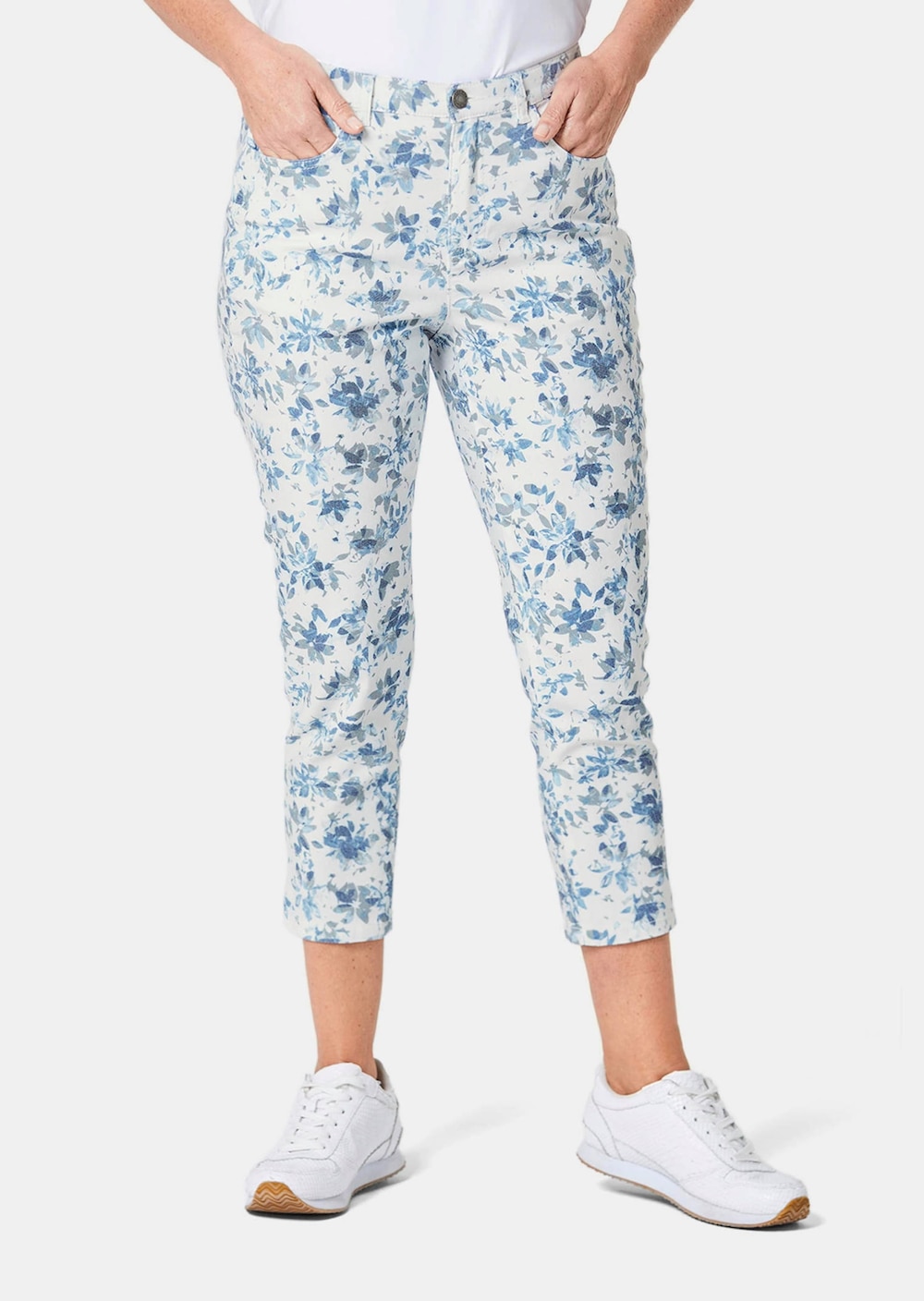 Druckhose mit ausgefallenem Blumenmuster