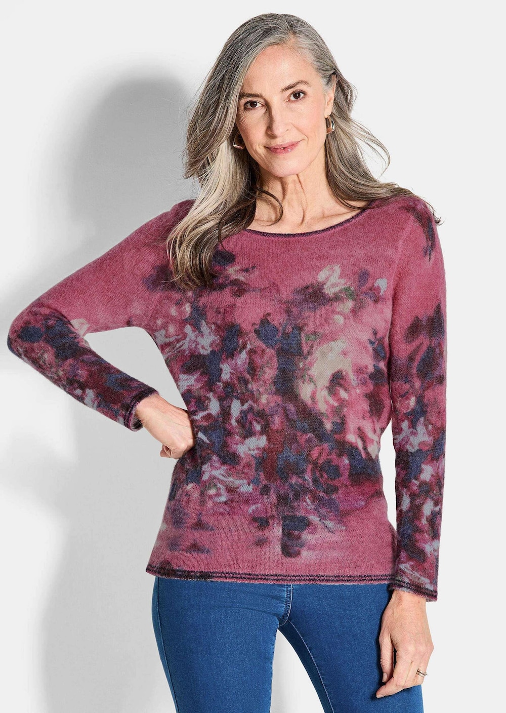 Feinstrick-Pullover mit Alpaka-Wolle