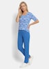 Viskoseshirt mit femininem Ornamentmuster
