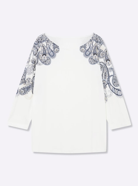 Shirt 3/4-Arm Sonstiges Muster Ohne Kragen