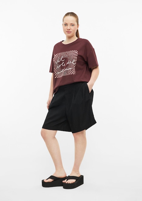 Shorts aus luftigem Leinenmix
