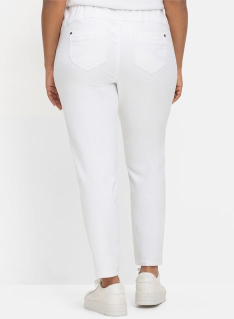 Schlupfjeans Jeggings mit breitem Gummibund Rundumdehnbund Uni