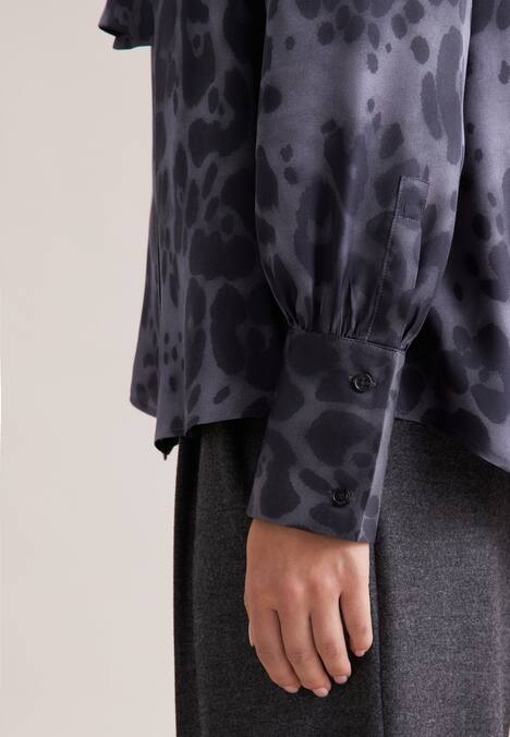 Damen Ausgestellte Bluse - Druck