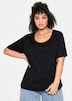 T-Shirt Kurzarm Uni Ohne Kragen