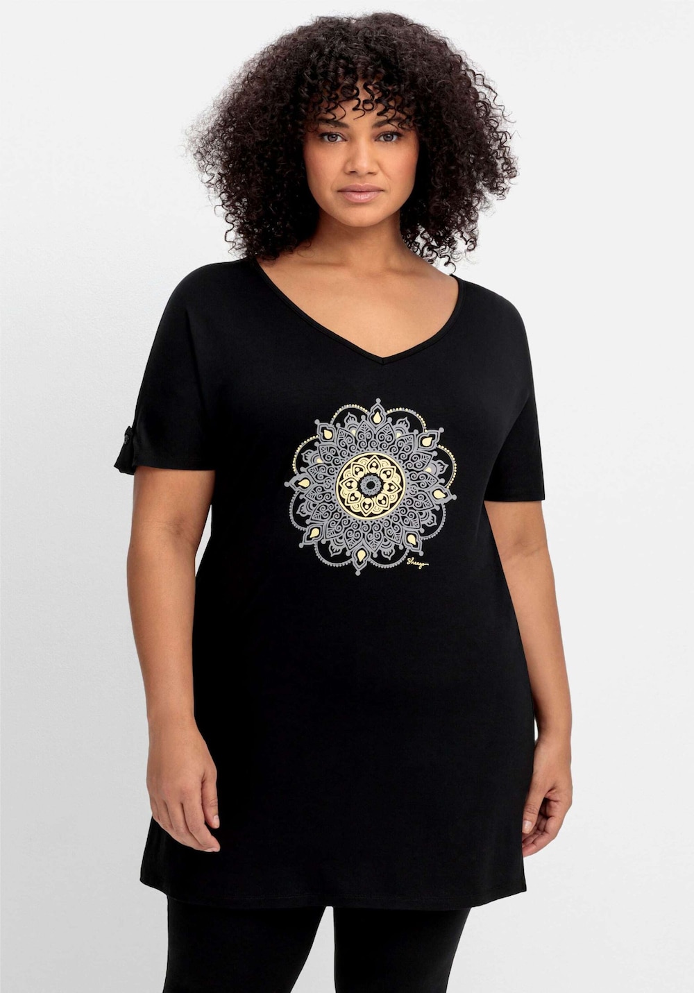 Longshirt Extra lang Sonstiges Muster Ohne Kragen