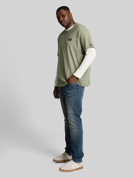 T-Shirt aus Baumwolle mit Logo-Badge