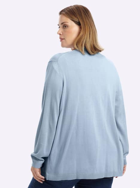 Strickjacke Langarm Feinstrick Ohne Kragen