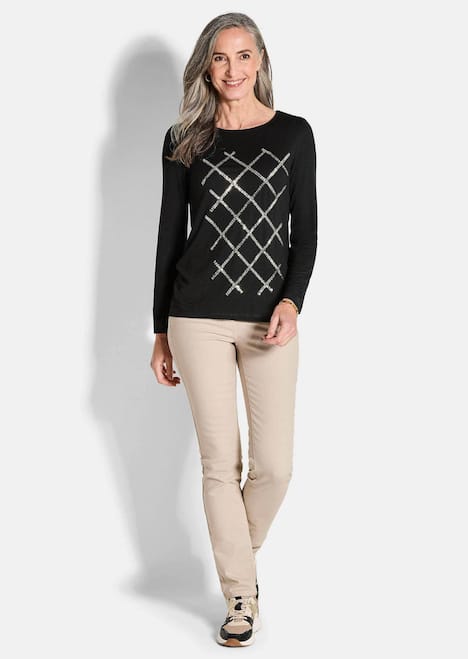 Langarmshirt aus Viskose mit Glanz