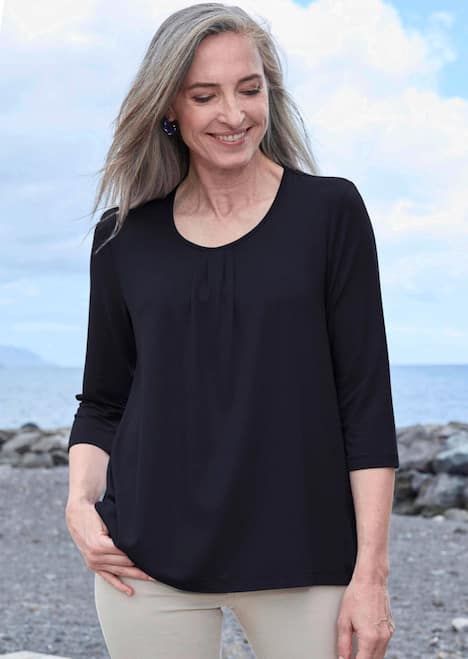 GOLDNER Shirt Elegant shirt van viscose-jersey