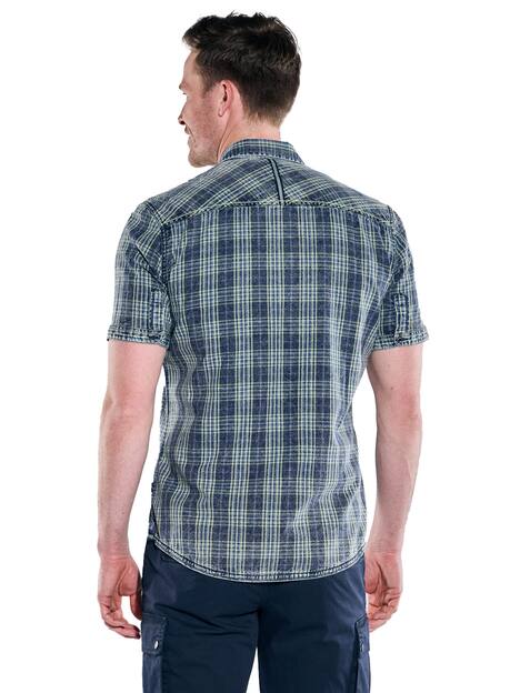 engbers Herren Kurzarm-Hemd kariert , Indigoblau