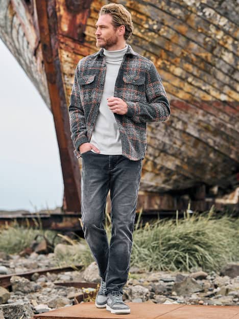 engbers Herren Overshirt in Teddy-Qualität , Rostorange