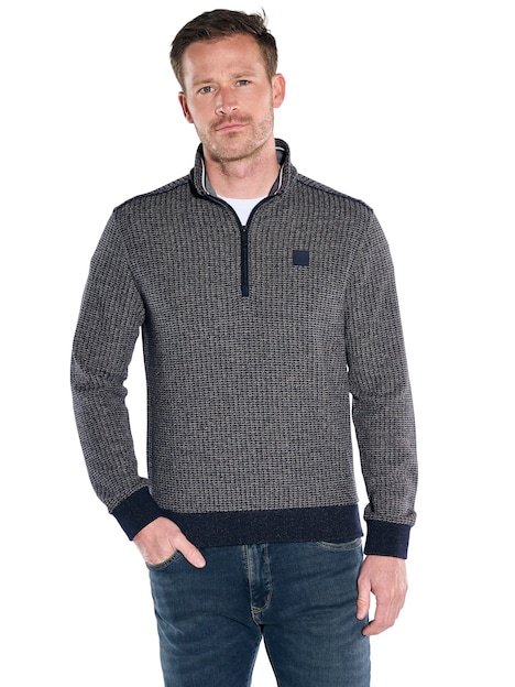 Herren Sweatshirt Stehbund , Saphirblau