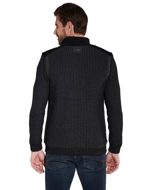 engbers Herren Strickjacke strukturiert , Anthrazit