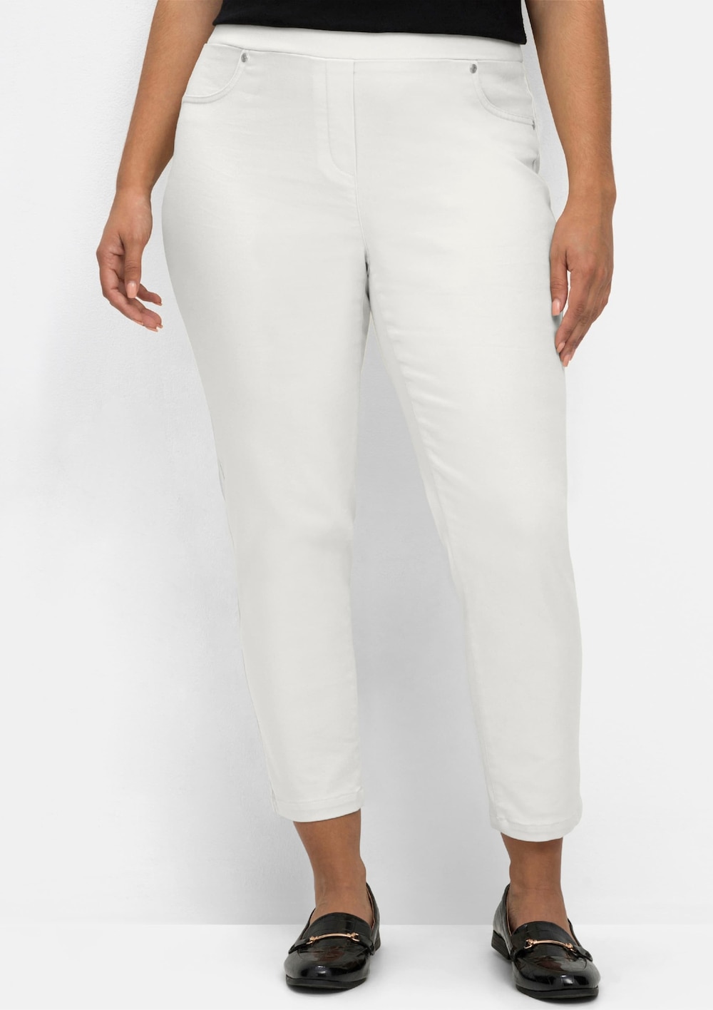 Schlupfhose 7/8-Hose mit Schlupfbund, schmale Form Rundumdehnbund Uni