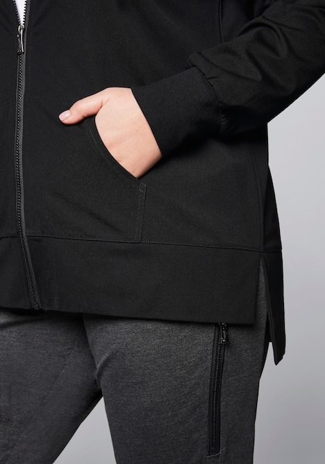 Sweatjacke Langarm Uni Mit Kapuze