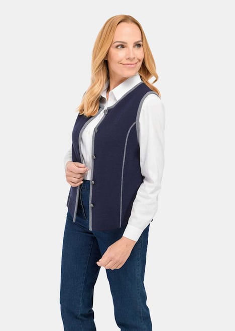 Zeitlose Merino-Weste mit Knopfleiste