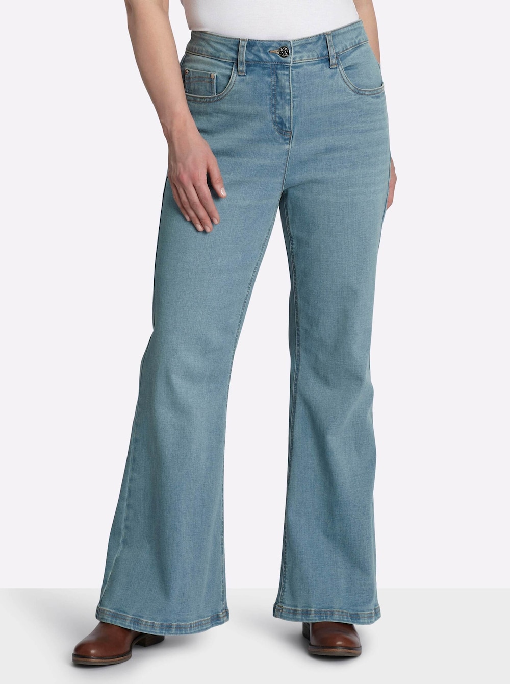 Bootcut-Jeans Bootcut-Jeans mit stark ausgestelltem Saum normal Formbund
