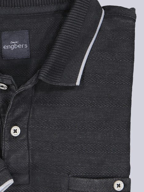 engbers Herren Polo-Shirt gestreift , Anthrazit
