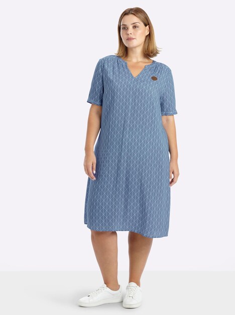 Kleid Kurzarm Ohne Kragen