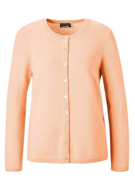 Kaschmirstrickjacke mit Rundhalsausschnitt