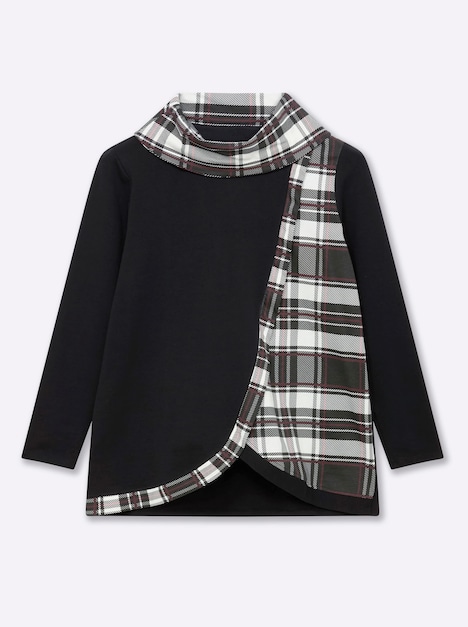 Sweatshirt Langarm Uni Schalkragen