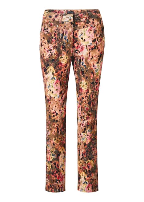 GOLDNER Corduroy broek LOUISA Fluwelen broek met all-over print