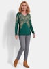 Glitzershirt mit Paisley-Druck