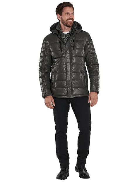 engbers Herren Lederjacke , Oliv