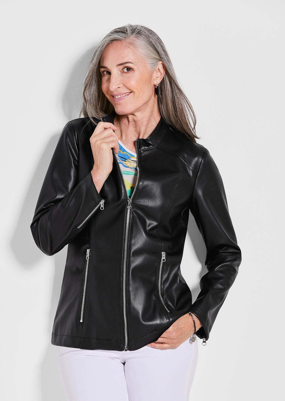 Jacke in Lederoptik