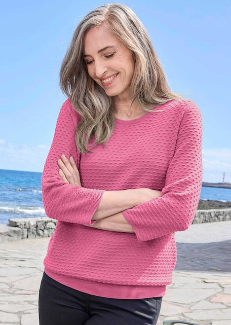 GOLDNER Trui Tricot pullover met stippenmotief