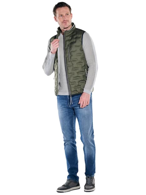 engbers Herren Steppweste mit Stehkragen , Khaki
