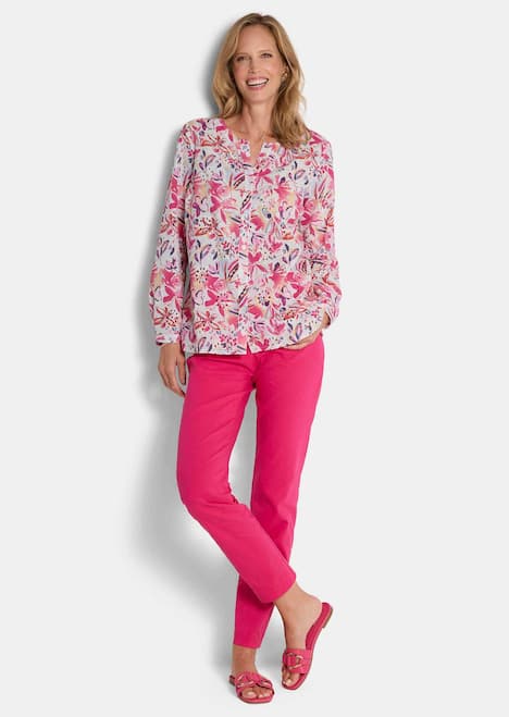 Druckbluse mit floralem Design
